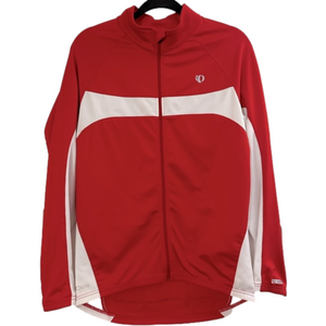 Pearl Izumi Elite Series Full Zip Red White Cycling Back Pocket Jacket Large